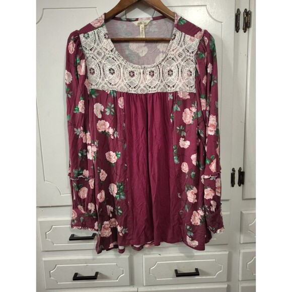 Matilda Jane Heart to Heart Sweet Rosebud Womens Floral Blouse Size L Large - Picture 1 of 6